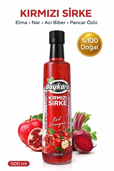 sultanbahçe Kırmızı Sirke 500 ml | Elma Nar Acı Biber Pancar Özlü Fermente Sirke
