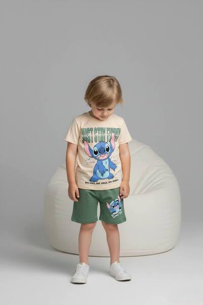 Yağmur Giyim PJKSKT Αγορίστικο κοντομάνικο σετ με σορτς με σχέδιο 6623