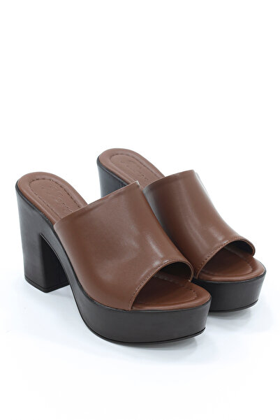 kajal ayakkabı Nvl 161 Flat Strap Platform Heeled Slippers