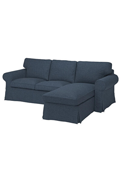 IKEA Mavi Rahat Kanepe - uzanma koltuklu 3'lü kanepe