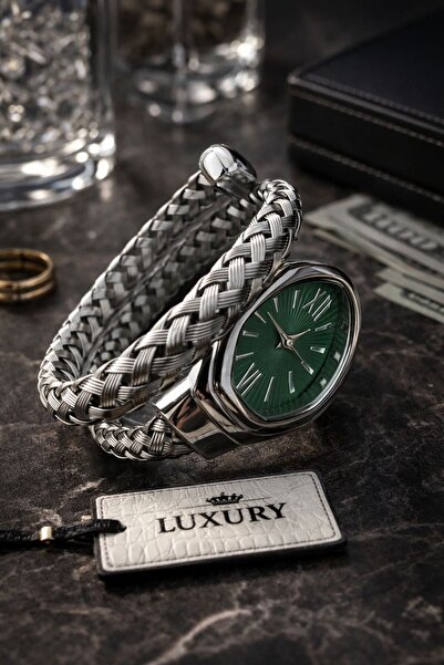 Accessories Hei Emerald Green Dial Mesh Steel Band Women's Watch – Premium Lu...