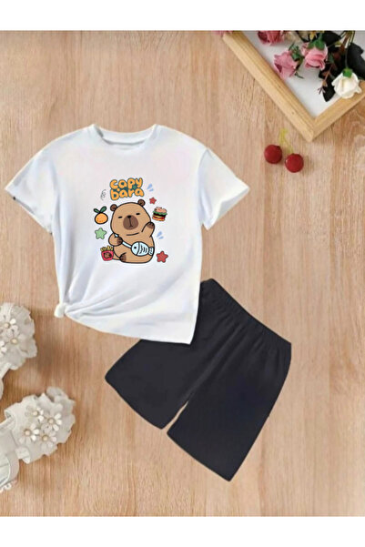 DOCE ELEGANTE SET DE VARĂ PENTRU FETE CU IMPRIMEU CAPYBARA