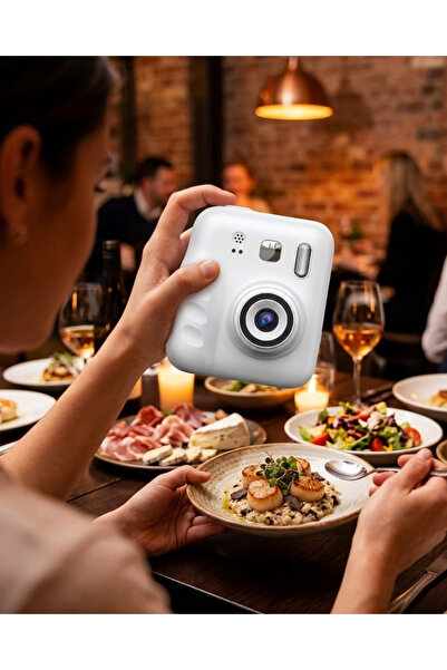 Hatıra Kutusu Mini Çocuk Fotoğraf Makinesi Baskı Özellikli Video Çekim 4 Kağı...