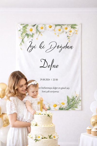 Vendini Kaliteli kumaş, Kişiye Özel Doğumgünü Duvar Afişi Duvar Örtüsü