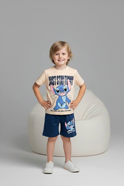 Yağmur Giyim PJKSKT Αγορίστικο κοντομάνικο σετ με σορτς με σχέδιο 6623