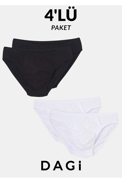 Dagi Ανδρικά εσώρουχα 100% βαμβακερά 4 τεμαχίων - Σετ εσωρούχων με άνετη εφαρ...