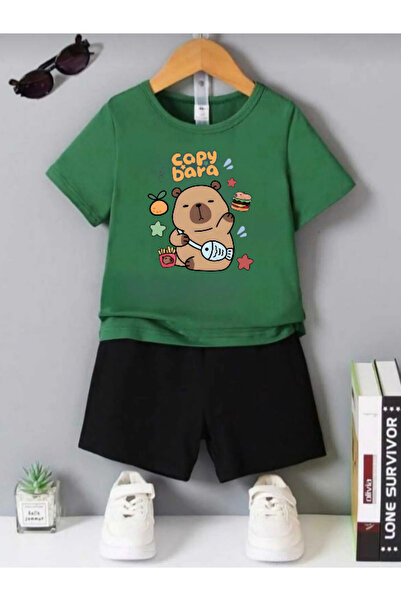 DOCE ELEGANTE SET DE VARĂ PENTRU COPII CU IMPRIMEU CAPYBARA