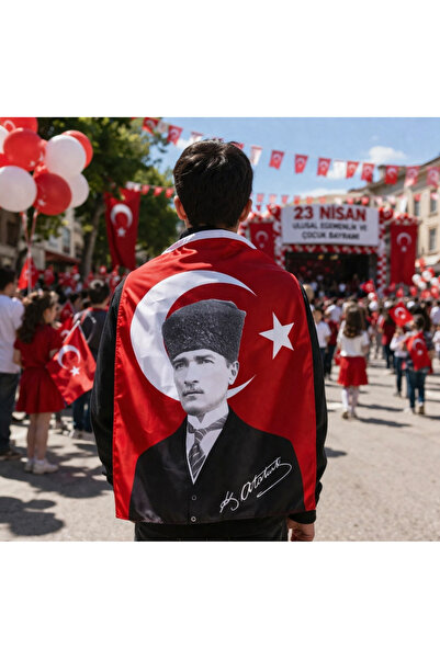 HER ŞEY NOTA www.herseynota.com Atatürk Resimli Kalpaklı Türk Bayrağı 100x150...