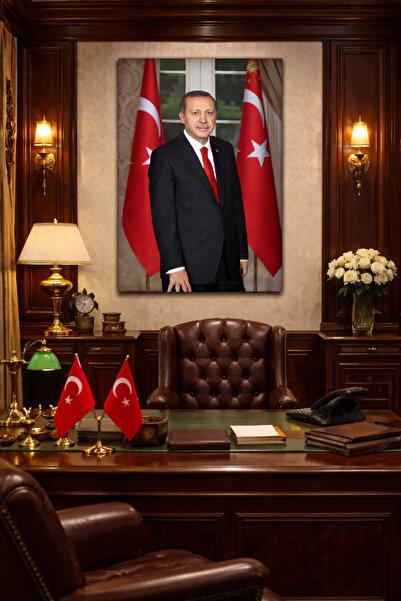 BiTablom 4 mm Temperli Cam Tablo - Recep Tayyip Erdoğan Görseli - Askı Aparat...