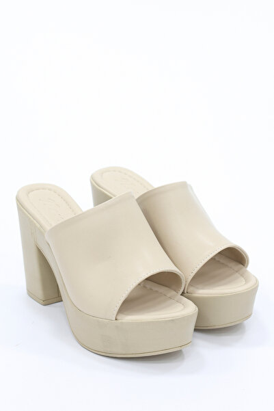 kajal ayakkabı Nvl 161 Flat Strap Platform Heeled Slippers