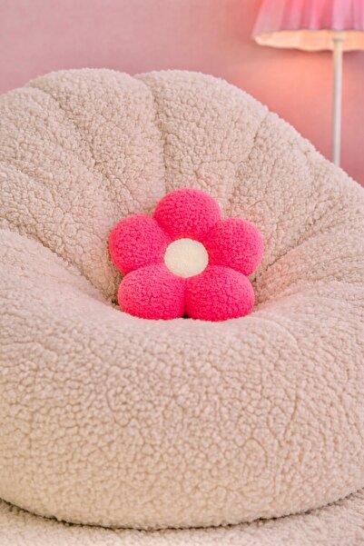 Cherry Bloom Cotton وسادة باباتيا قطيفة صغيرة مقاس 20 سم باللون الوردي الفوشيا