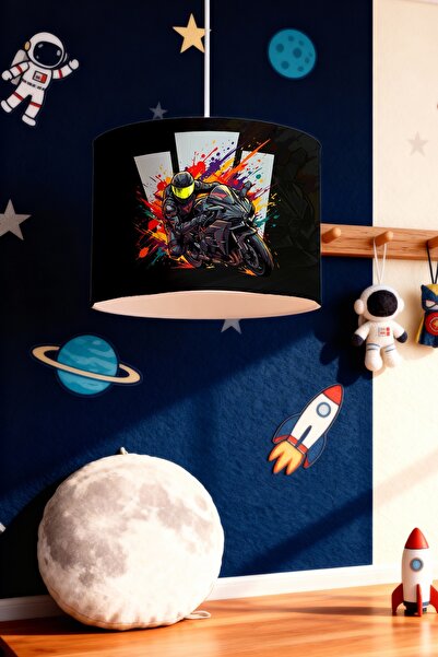 EVPANYA Adrenaline Biker Patterned Children's Room Lampshade