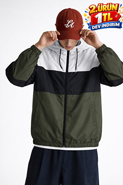 DAMGA JEANS Men's Elite Comfort Patterned Black Raincoat & Windbreaker with P...