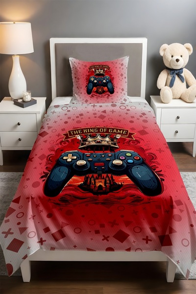 EVPANYA Red Gamer Patterned Children's Room Lampshade