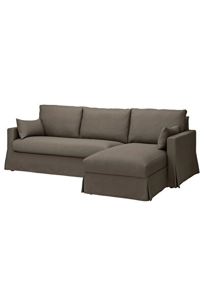 IKEA Gri Modern Kanepe - uzanma koltuklu 3'lü kanepe