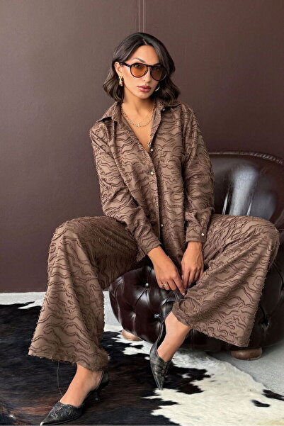 VERYMODA Jacquard Woven Shirt Brown |   F2019