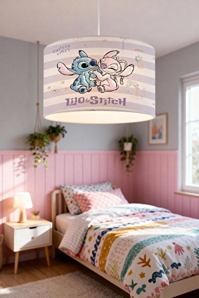 EVPANYA Stich ve Arkadaşı Desenli Çocuk Odası Avize
