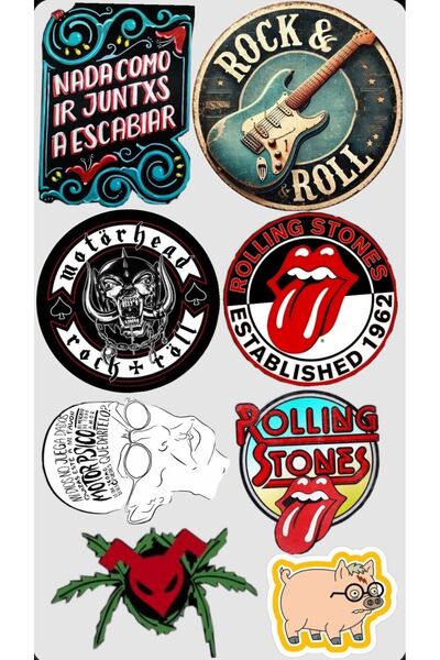 Limitless Design Rock & Roll Sticker Seti 22x30 cm – Müzik Temalı Sticker, La...