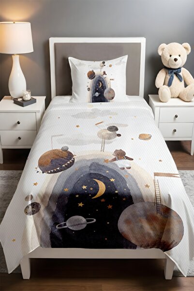 EVPANYA طقم بيكيه للأطفال الرضع بنمط دمية دببة في الفضاء