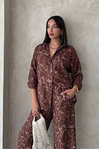 VERYMODA Embroidered Shirt - Brown |   F1899