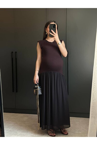 Tugen Co Long Combined Pleated Dress