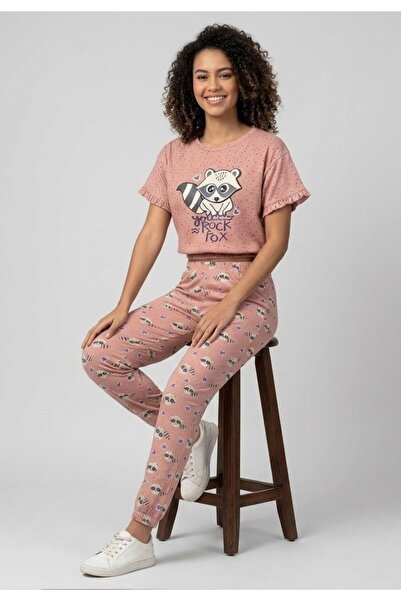 Chery Lady Γυναικείες πυτζάμες, με κοντά μανίκια και μακρύ βαμβακερό παντελόν...