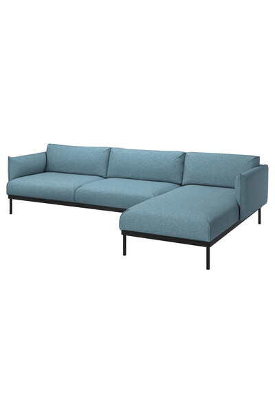 IKEA Açık Mavi Ferah Kanepe - uzanma koltuklu 4'lü kanepe