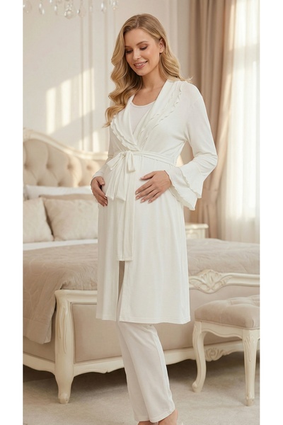 Lohussa New Season Ecru Summer Special Design 100% Cotton Short Sleeve Matern...