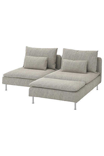 IKEA Bej Şık Kanepe - uzanma koltuklu 2'li kanepe
