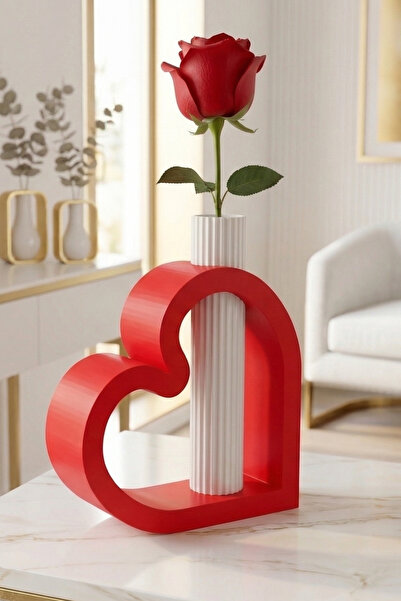 Modern ev dekorasyon Kalp Vazo Dekoratif | Modern Minimal Çiçeklik | Sevgiliy...