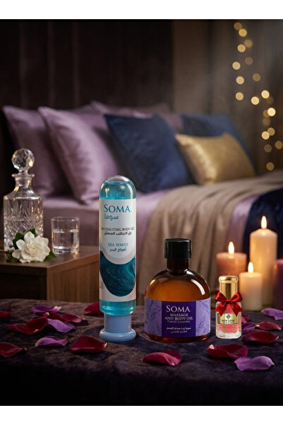 Soma جل الترطيب المنعش للرجل 120مل مع زيت مساج لافندر 170 مل