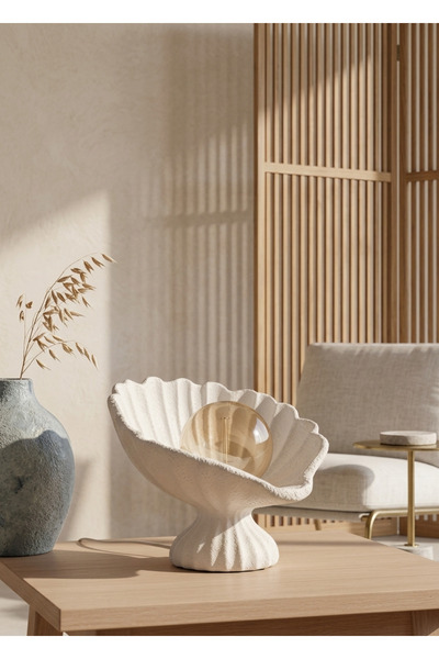 3DreaMaker Deniz Kabuğu Abajur Modern ve Şık Gece Lambası | Dekoratif Masaüst...