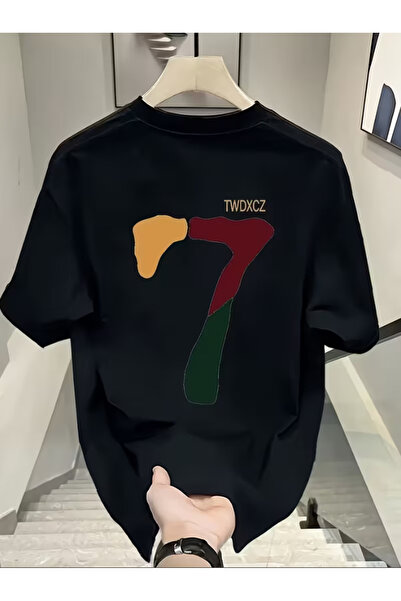 LİNA06 Printed Pattern English Men's Casual Short Sleeve T-Shirt