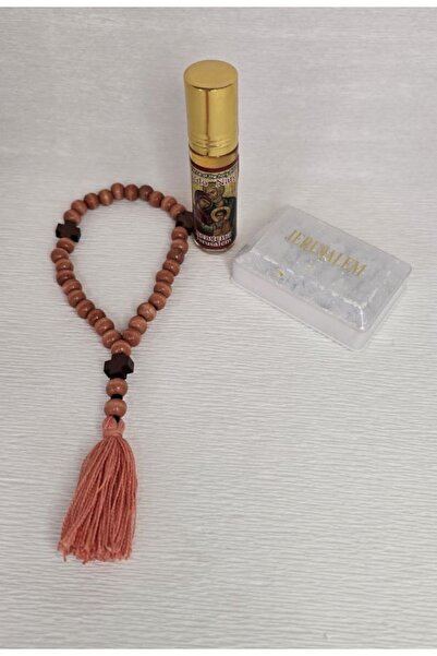 Amma Design Religious Set from Jerusalem – Wooden Rosary, orange, Fragrant My...