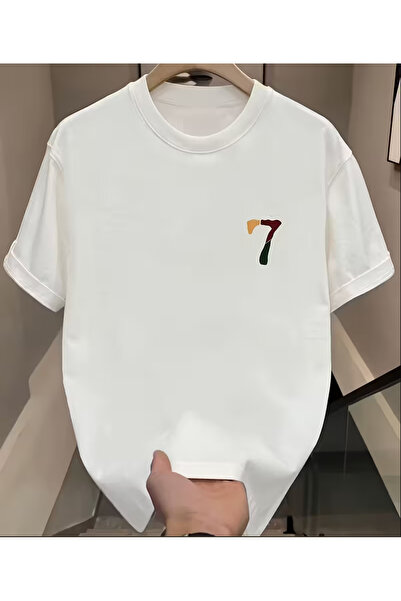 LİNA06 Printed Pattern English Men's Casual Short Sleeve T-Shirt