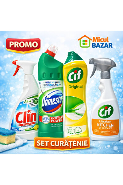 Cif Pack of 4 cleaning products Clin, Domestos, Cif original, Cif Kitchen