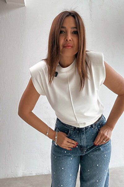 ELVAN TOLON Ecru Stitched Blouse