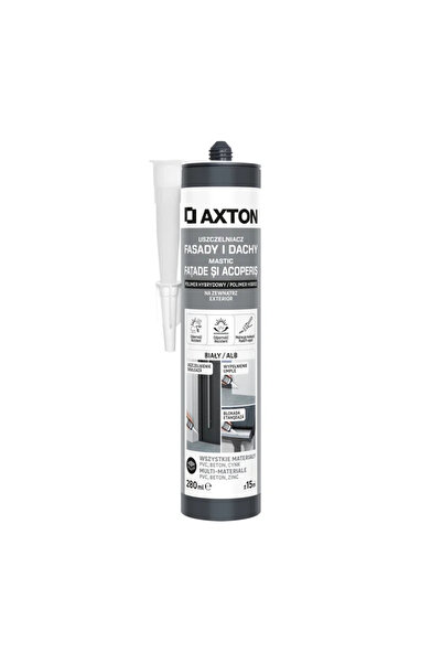 Axton Adeziv etansant bai bucatarii acoperisuri, terase, balcoane, alb, 280 ml