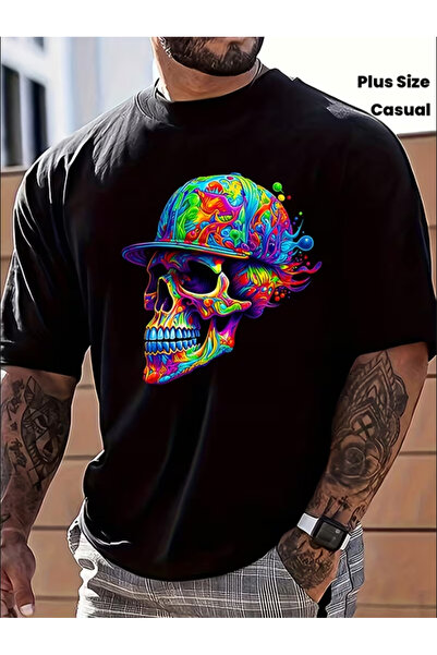 LİNA06 Men'S 100% Casual T-Shirt, Plus Size