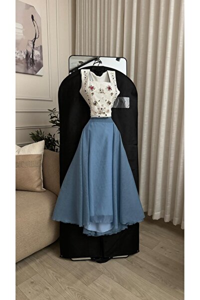 DUBAİ Elegant Skirt and Blouse Set with a Matching Design That Combines Simpl...