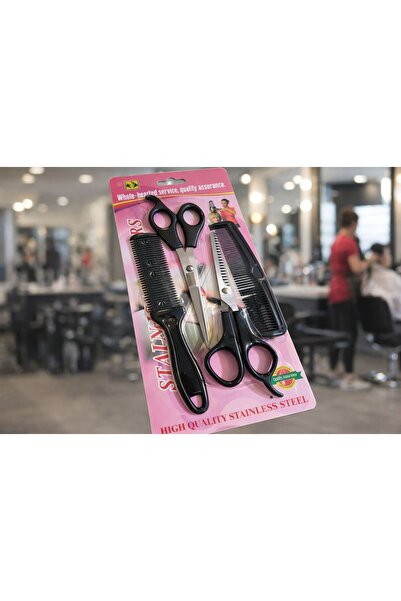 EMKSHOP Σετ 4 τεμαχίων: Ψαλίδι και χτένα για κούρεμα μαλλιών