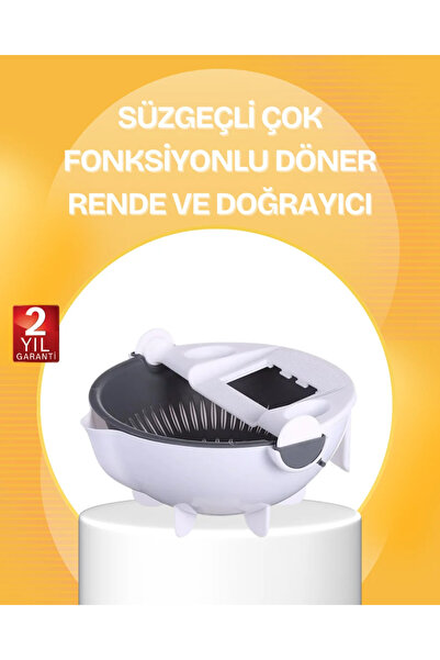 TeknoKapsül 5-Function Rotary Strainer Grater and Slicer Apparatus