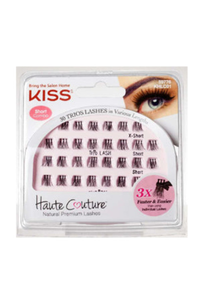 Kiss مجموعة رموش ثلاثية قصيرة KHLC01 مكونة من 30 قطعة