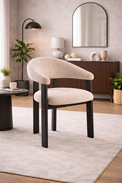 N.zone كرسي مودرن بتصميم عصري أنيق، قماش فاخر مريح وقاعدة متينة، مثالي لغرف ا...