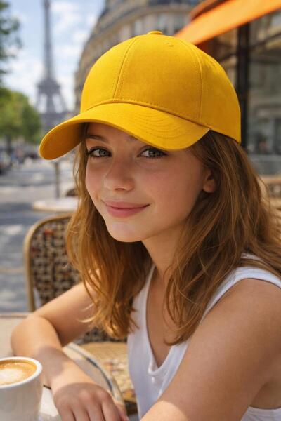 FELLMENS Șapcă ajustabilă din bumbac galben pentru fete