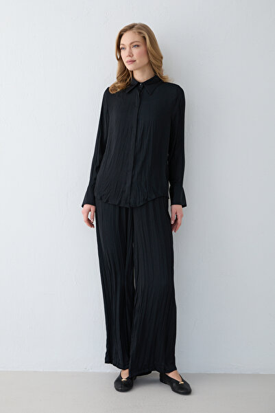 Melike Tatar Modal Satin Shirt Set 32-2738