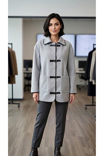 minshe Women's Cashmere Leather Jacket