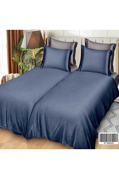 Patul Satin Cotton Linen with 2 Sides, Double Bed, Sulphur, 7 Pieces