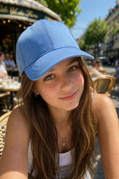 FELLMENS Șapcă ajustabilă din bumbac albastru pentru bebeluși, pălărie pentru...