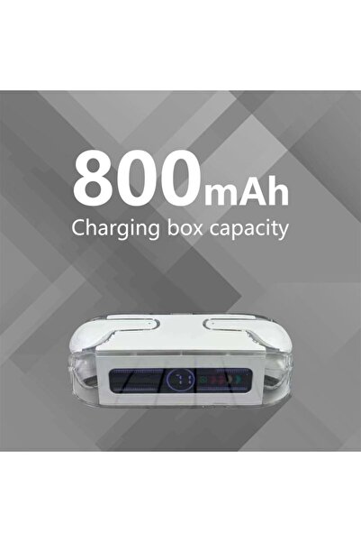 gen سماعات أذن لاسلكية بتقنية بلوتوث 5.3 مع علبة شفافة بشاشة LED سعة 800 مللي...